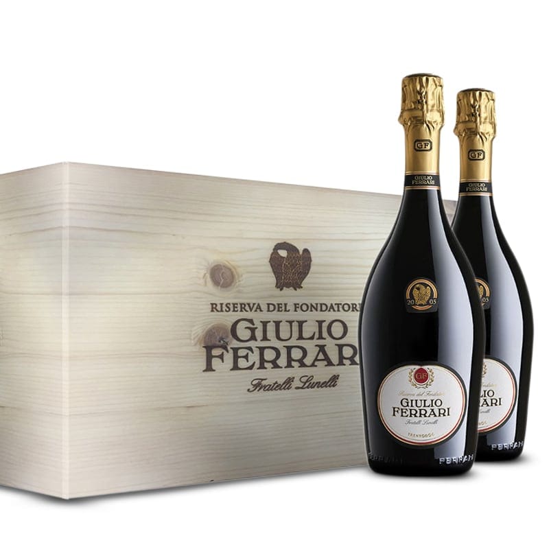 Giulio Ferrari Riserva del Fondatore Trento DOC 2002 6 bottiglie in Cassa Legno Originale  Ferrari