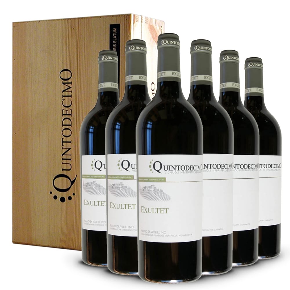 Fiano di Avellino DOCG Exultet 2023 6 bottiglie in Cassa Legno Originale - Quintodecimo