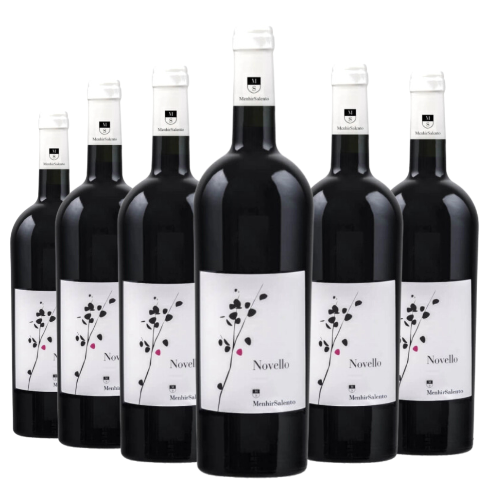 Confezione 6 bt Novello Negroamaro Salento IGT 2024 - Menhir Marangelli