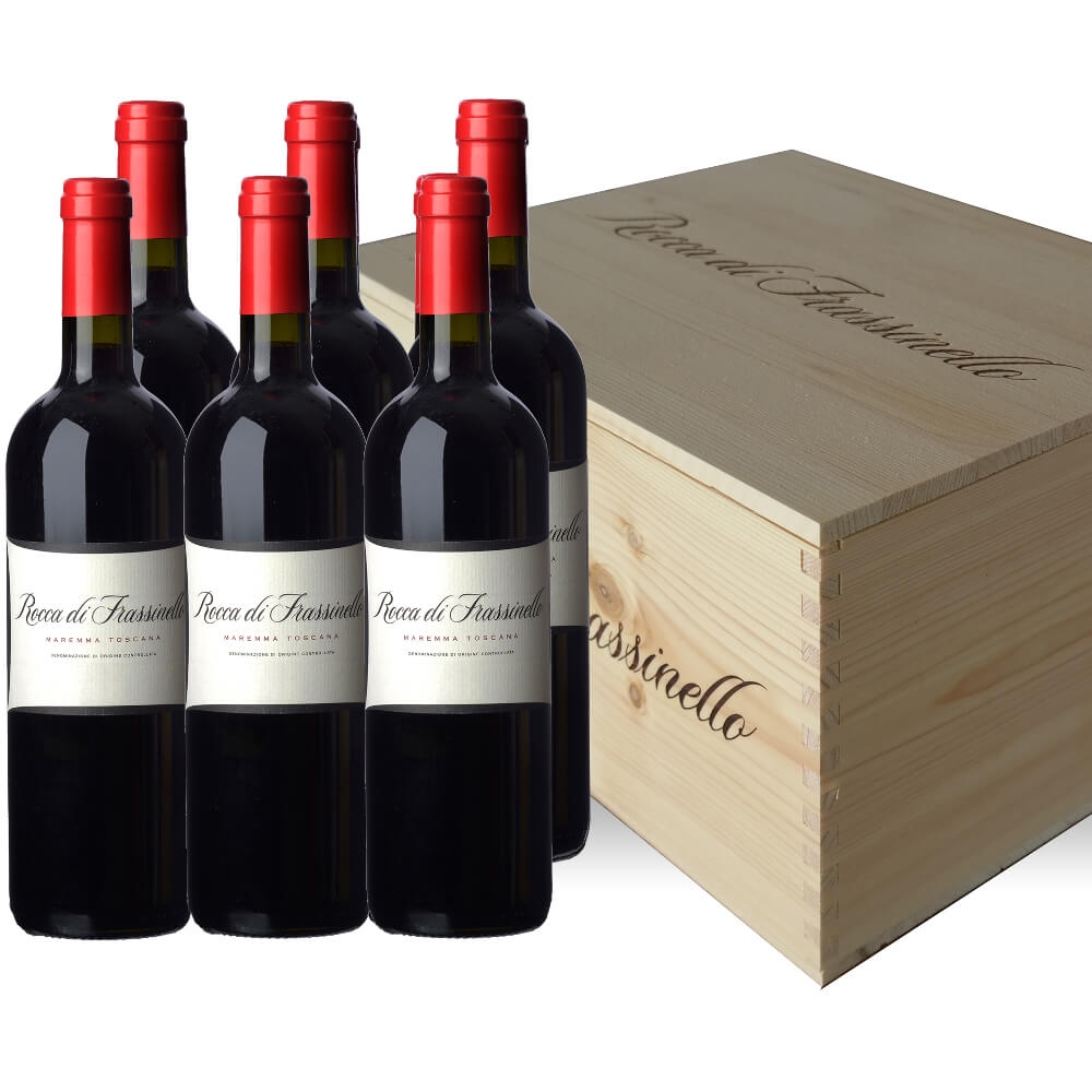 Rocca di Frassinello Maremma Toscana DOC 2016 6 bottiglie in Cassa Legno originale  Rocca di Frassinello