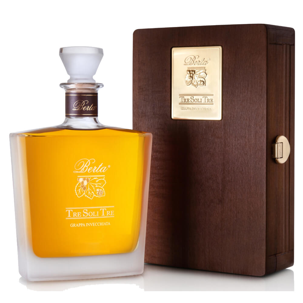 Tre soli Tre Grappa di Nebbiolo Invecchiata Cassa Legno 2015  Berta