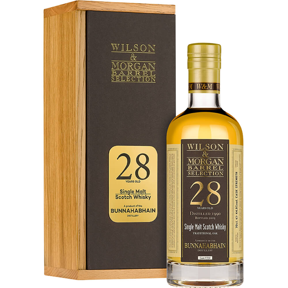 winedoor whisky bunnahabhain 28 anni traditional oak distillato 1990 imbottigliato 2019 astucciato - wilson & morgan donna